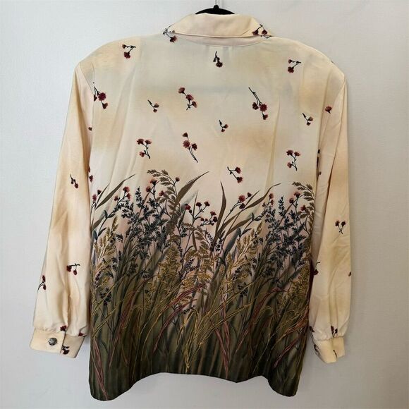 Vintage Maggie Sweet Floral Button Down Blouse Petite Size 1X Windswept - Picture 6 of 11
